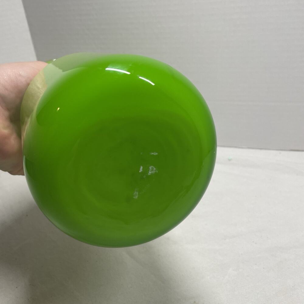 LSA International Blown Art Glass Vase Lime Green White Cased 12.5 Inches Poland - Picture 6 of 8
